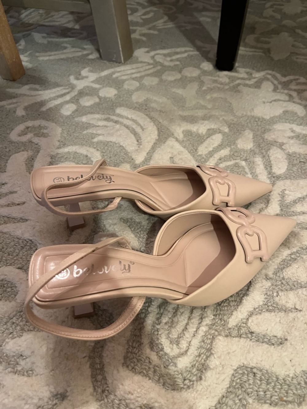 Blush Pointed-Toe Slingback Heels